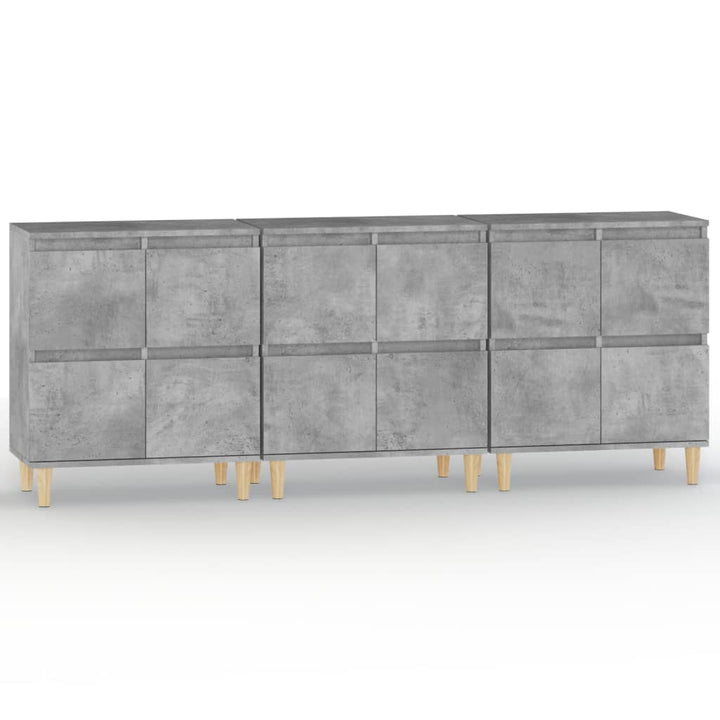 skænke 3 stk. 60x35x70 cm konstrueret træ betongrå