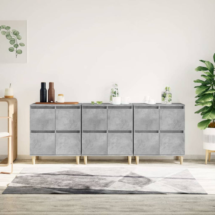 skænke 3 stk. 60x35x70 cm konstrueret træ betongrå