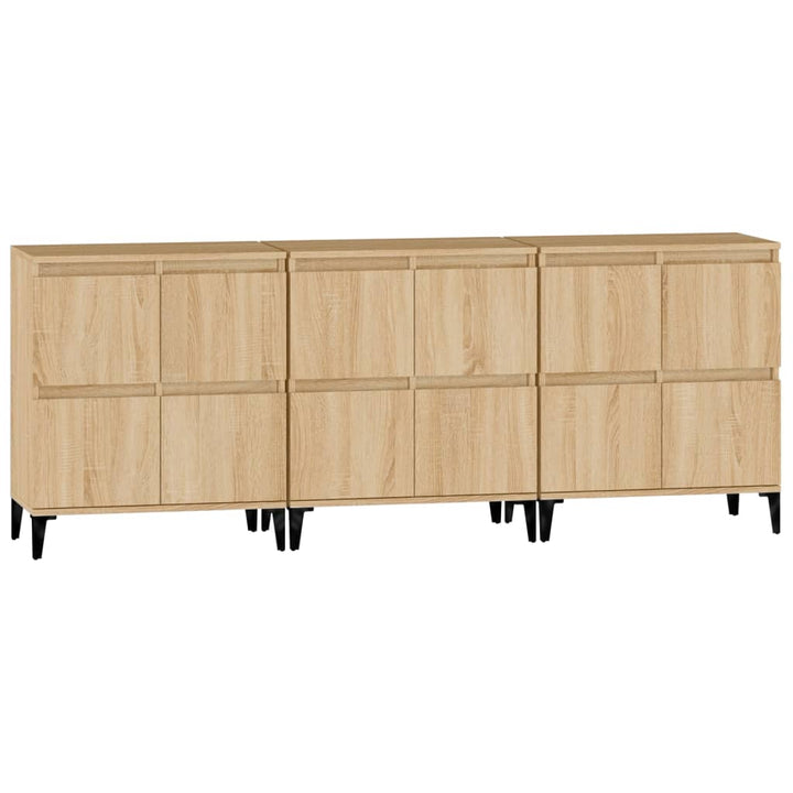 skænke 3 stk. 60x35x70 cm konstrueret træ sonoma-eg