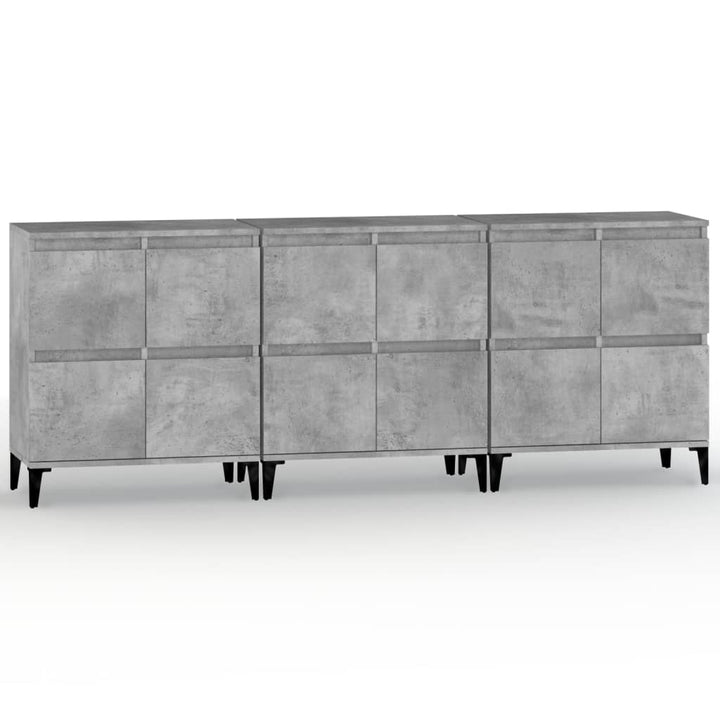 skænke 3 stk. 60x35x70 cm konstrueret træ betongrå