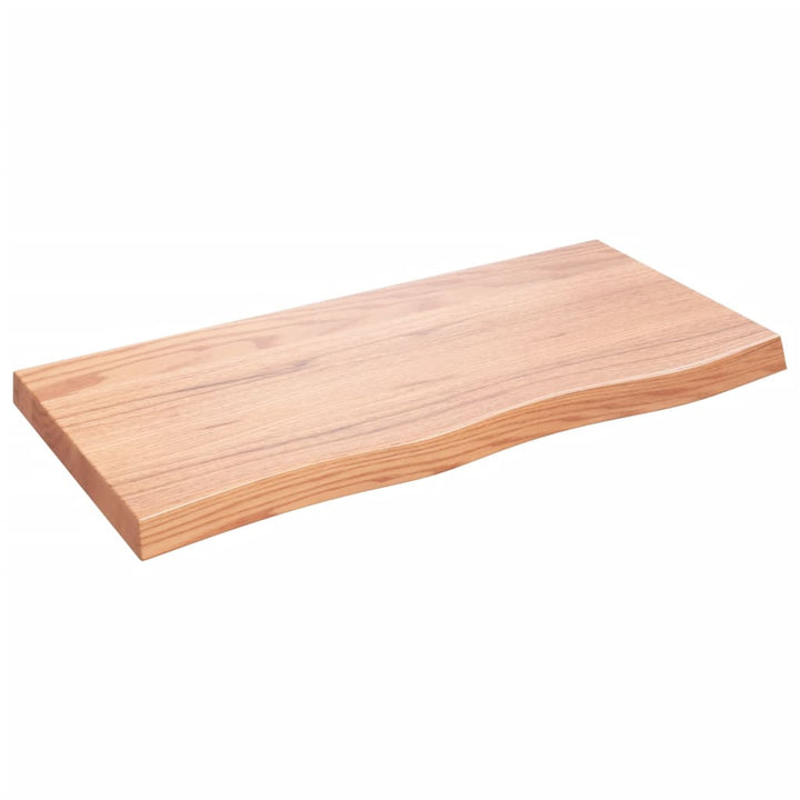 bordplade 100x50x(2-6) cm behandlet massivt egetræ lysebrun