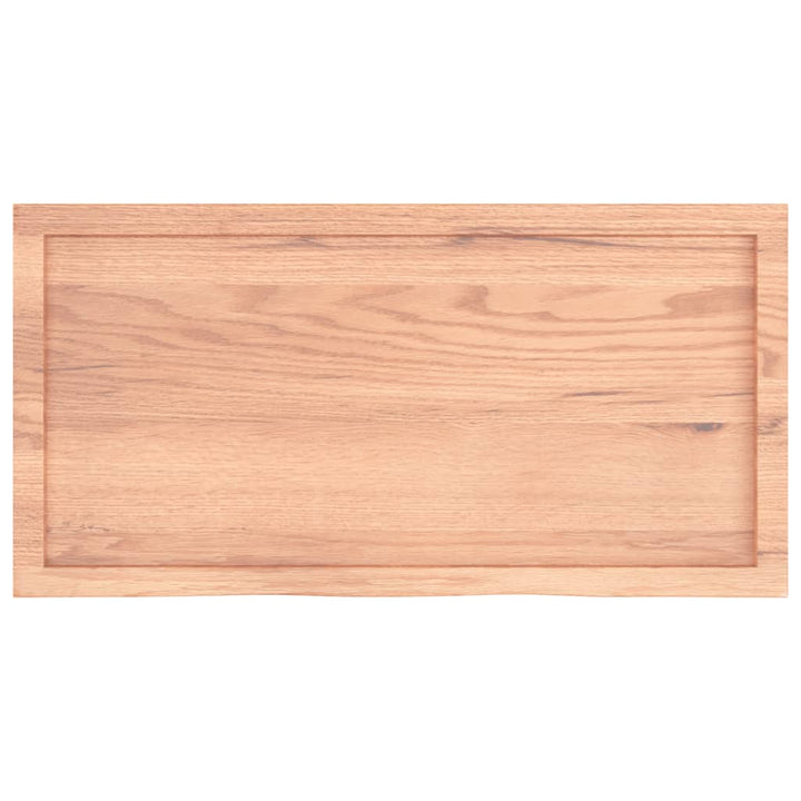 bordplade 100x50x(2-6) cm behandlet massivt egetræ lysebrun