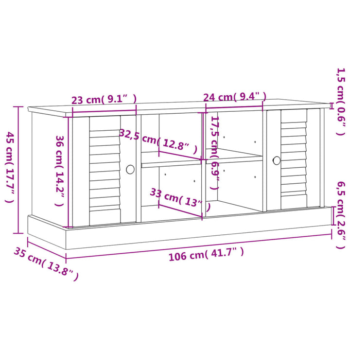 skobænk VIGO 106x35x45 cm massivt fyrretræ