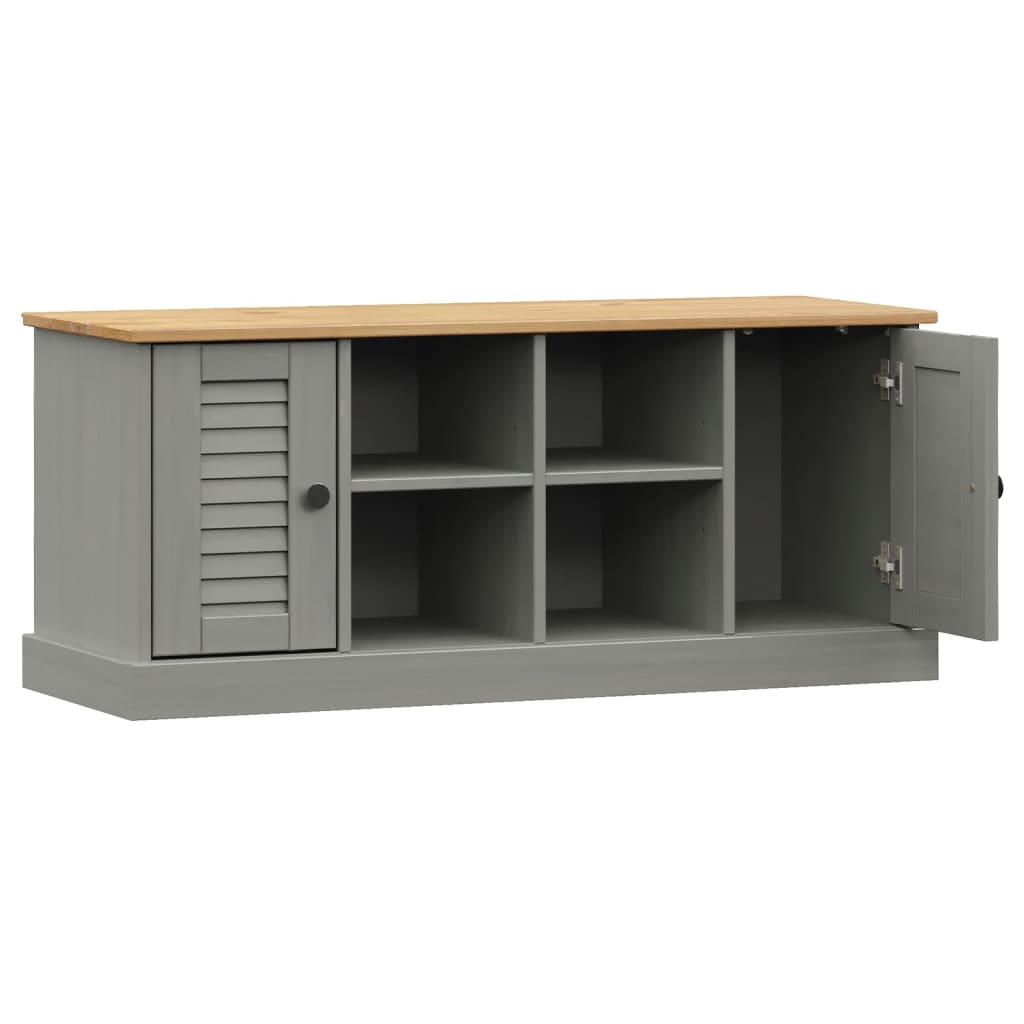 skobænk VIGO 106x35x45 cm massivt fyrretræ grå