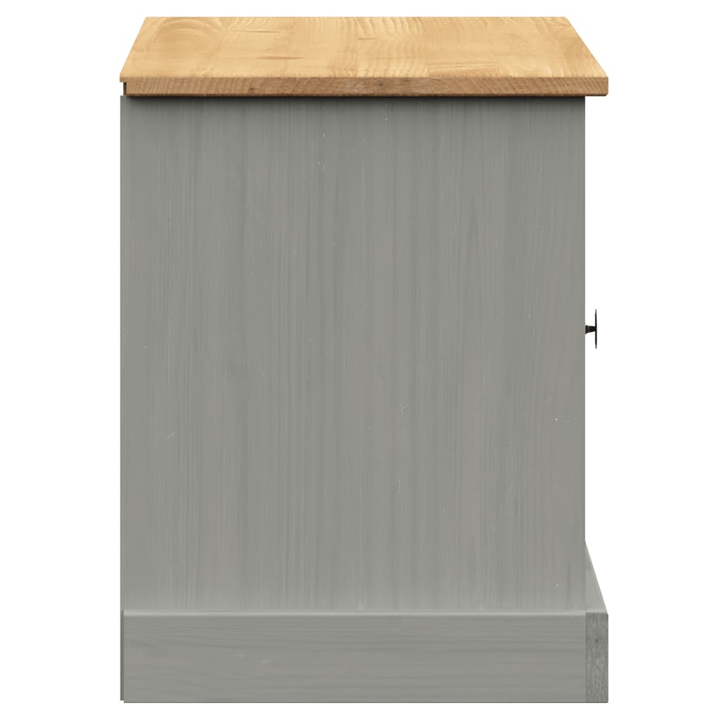 skobænk VIGO 106x35x45 cm massivt fyrretræ grå