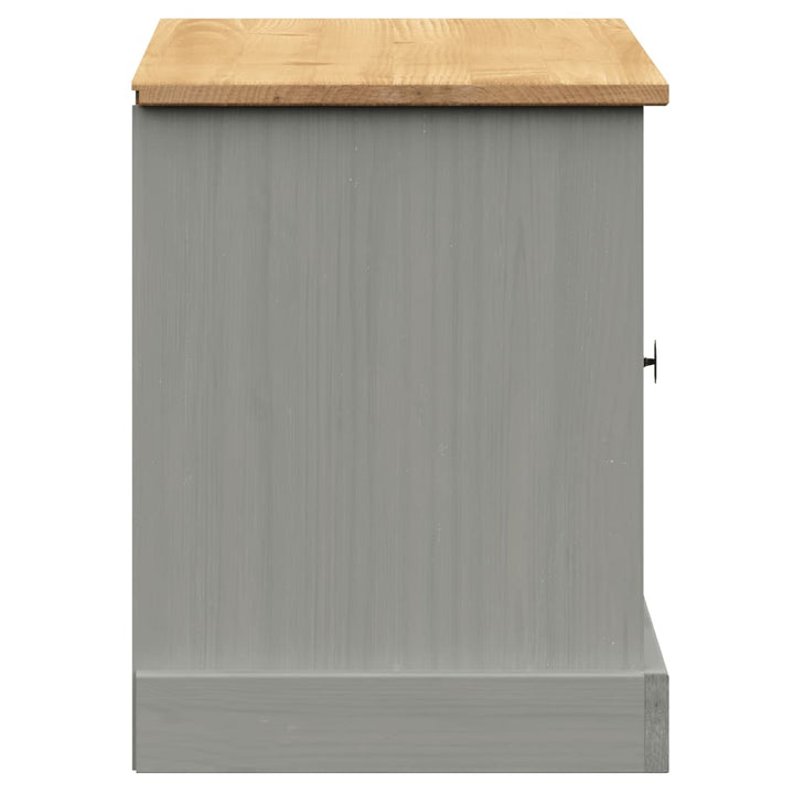 skobænk VIGO 106x35x45 cm massivt fyrretræ grå