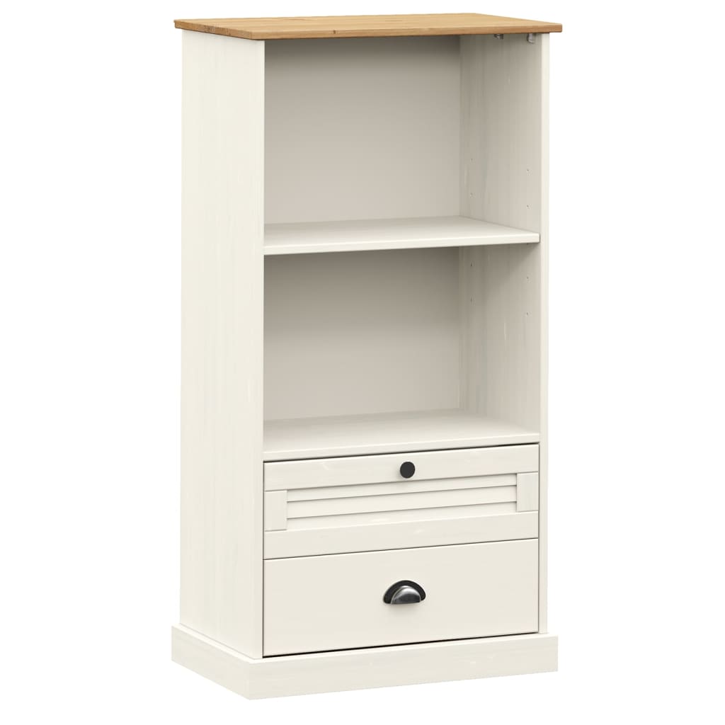 bogreol VIGO 60x35x114,5 cm massivt fyrretræ hvid