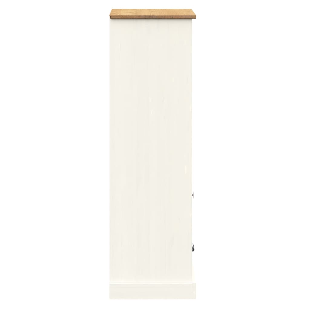 bogreol VIGO 60x35x114,5 cm massivt fyrretræ hvid