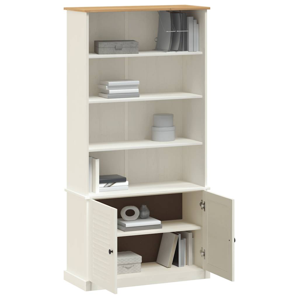 bogreol VIGO 85x35x170 cm massivt fyrretræ hvid