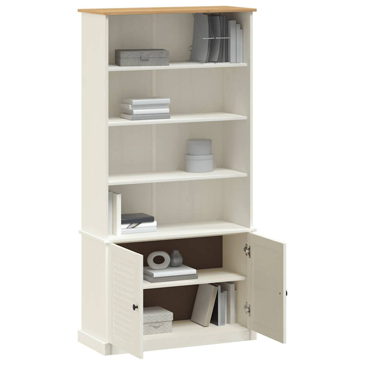 bogreol VIGO 85x35x170 cm massivt fyrretræ hvid