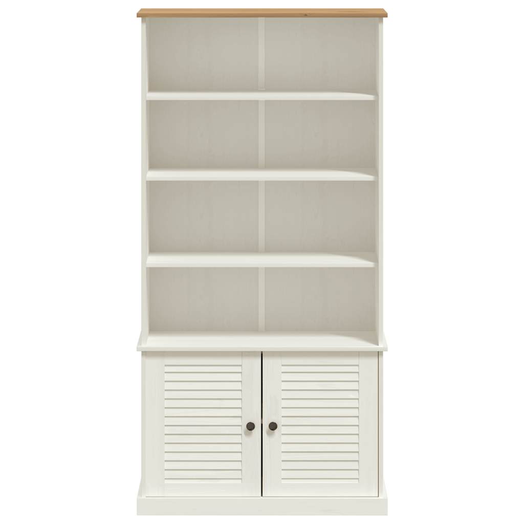 bogreol VIGO 85x35x170 cm massivt fyrretræ hvid