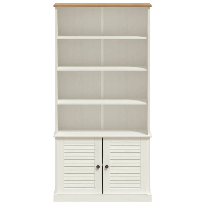 bogreol VIGO 85x35x170 cm massivt fyrretræ hvid