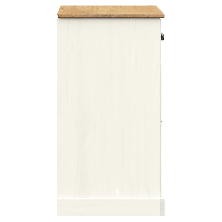 skænk med skuffer VIGO 78x40x75 cm massivt fyrretræ hvid
