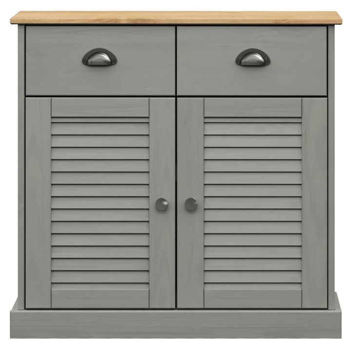 skænk med skuffer VIGO 78x40x75 cm massivt fyrretræ grå