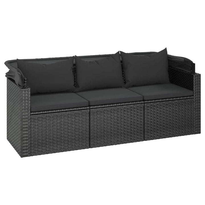 sofasæt til haven 4 dele med hynder polyrattan sort