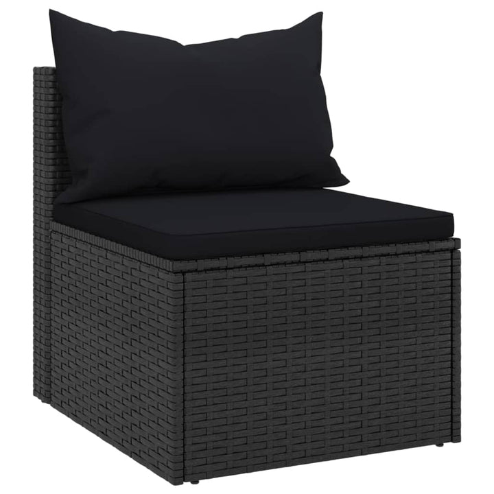 sofasæt til haven 4 dele med hynder polyrattan sort