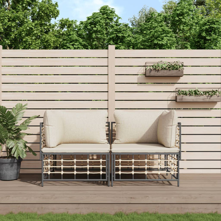 hjørnemoduler til havesofa 2 stk. med hynder polyrattan