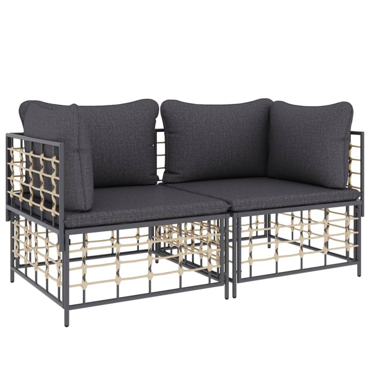 hjørnemoduler til havesofa 2 stk. med hynder polyrattan