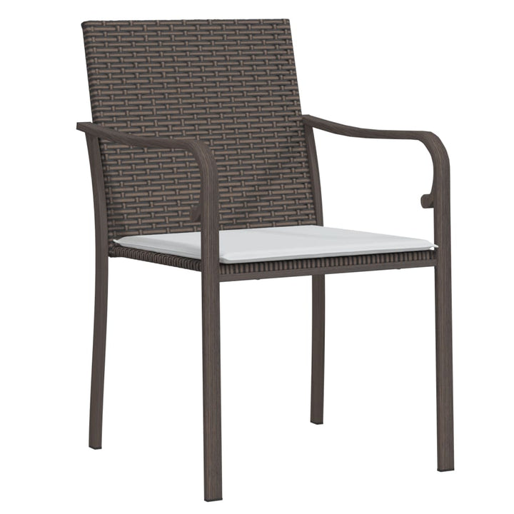 havestole med hynder 6 stk. 56x59x84 cm polyrattan brun