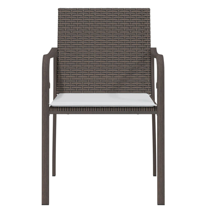 havestole med hynder 6 stk. 56x59x84 cm polyrattan brun
