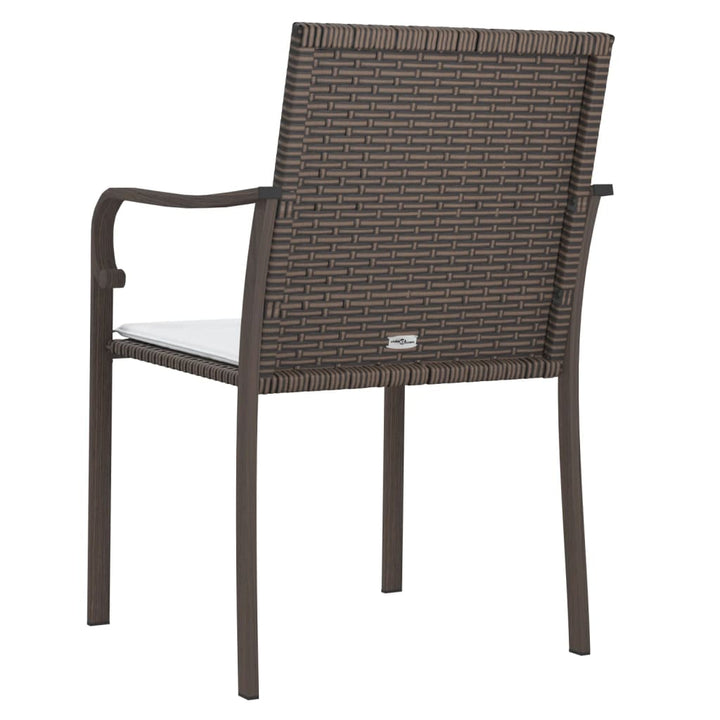 havestole med hynder 6 stk. 56x59x84 cm polyrattan brun