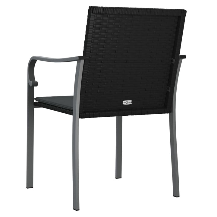 havestole med hynder 6 stk. 56x59x84 cm polyrattan sort