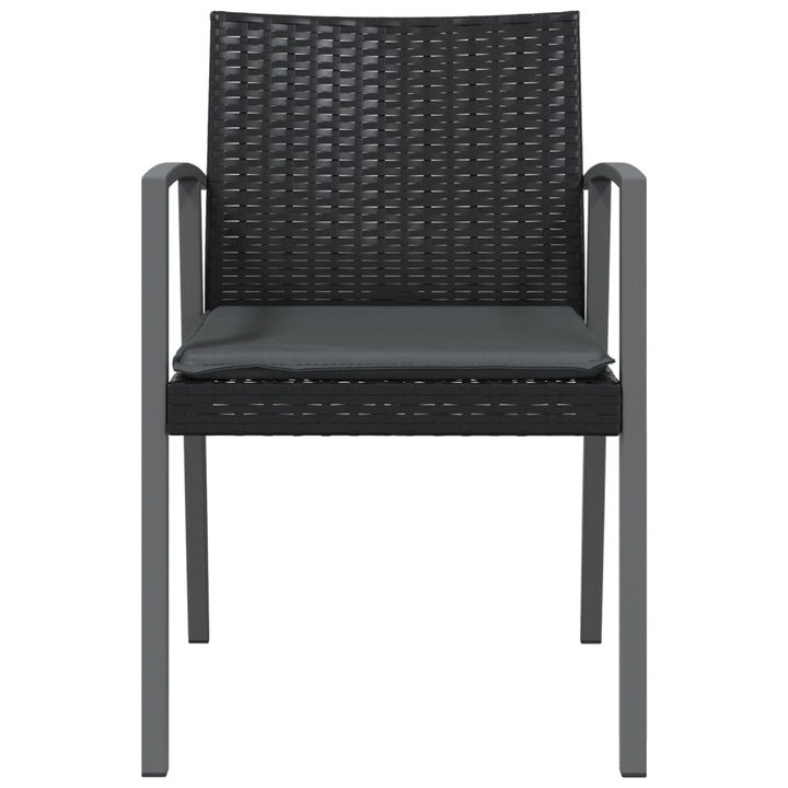 havestole med hynder 4 stk. 56,5x57x83 cm polyrattan sort