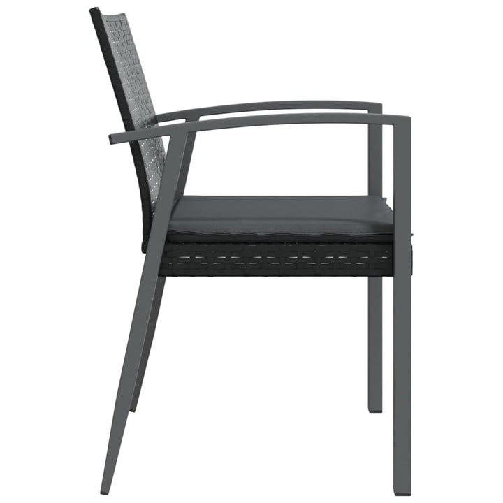 havestole med hynder 4 stk. 56,5x57x83 cm polyrattan sort