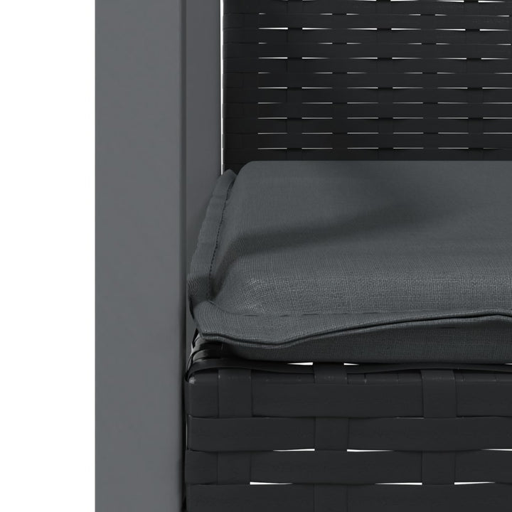 havestole med hynder 4 stk. 56,5x57x83 cm polyrattan sort