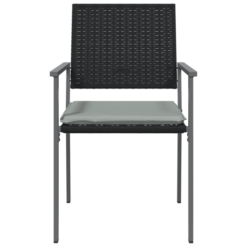 havestole med hynder 4 stk. 54x62,5x89 cm polyrattan sort