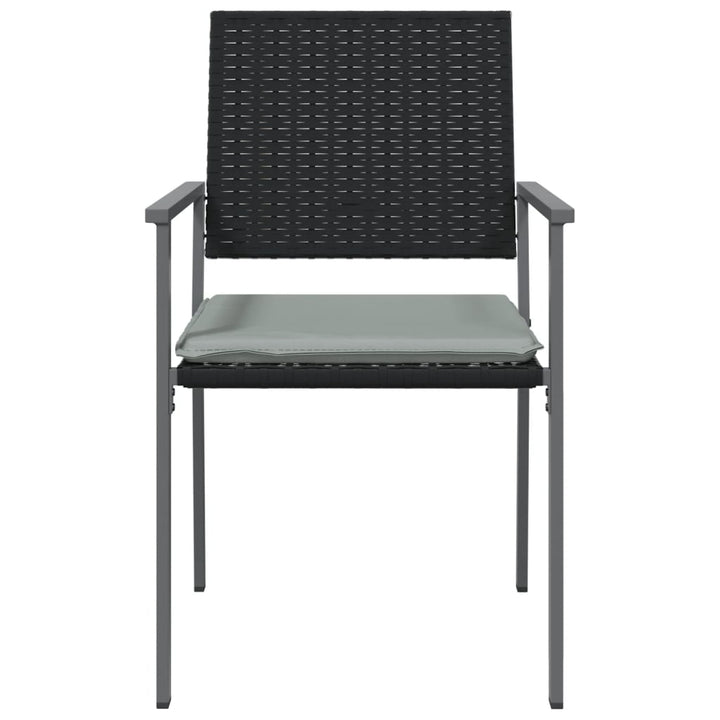 havestole med hynder 4 stk. 54x62,5x89 cm polyrattan sort