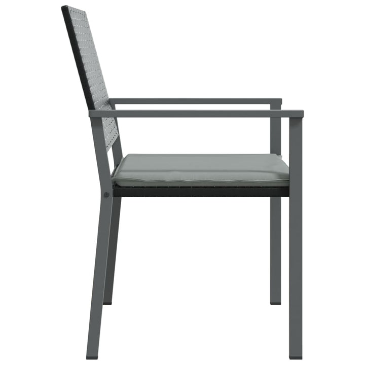 havestole med hynder 4 stk. 54x62,5x89 cm polyrattan sort