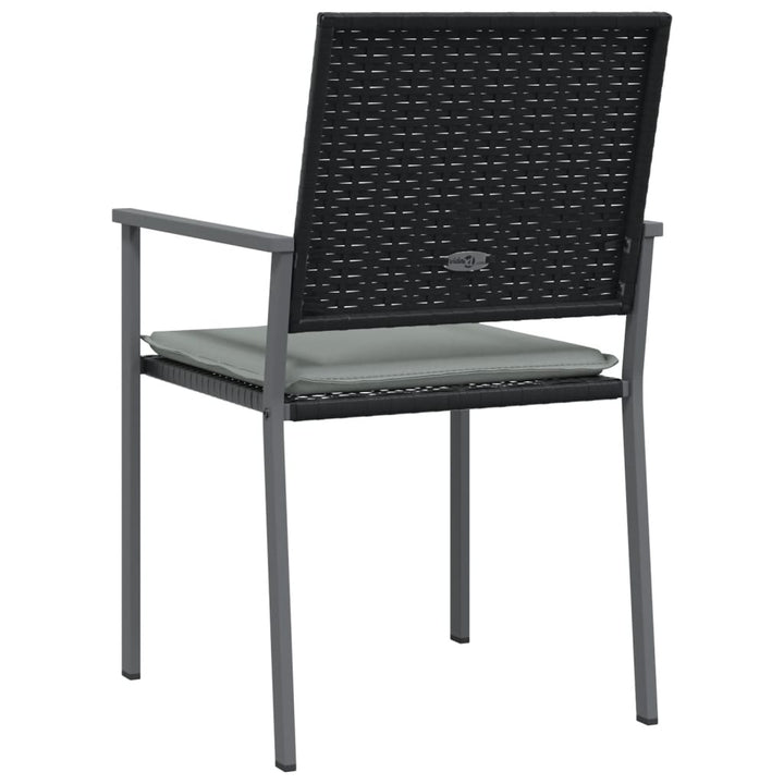 havestole med hynder 4 stk. 54x62,5x89 cm polyrattan sort