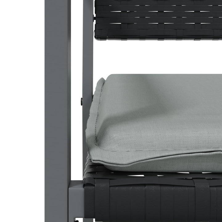 havestole med hynder 4 stk. 54x62,5x89 cm polyrattan sort