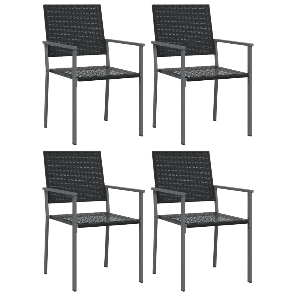 havestole 4 stk. 54x62,5x89 cm polyrattan sort