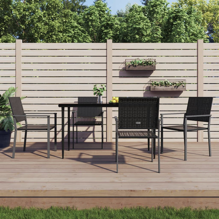 havestole 4 stk. 54x62,5x89 cm polyrattan sort