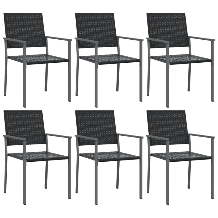 havestole 6 stk. 54x62,5x89 cm polyrattan sort