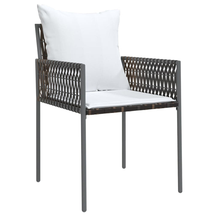 havestole med hynder 4 stk. 54x61x83 cm polyrattan brun