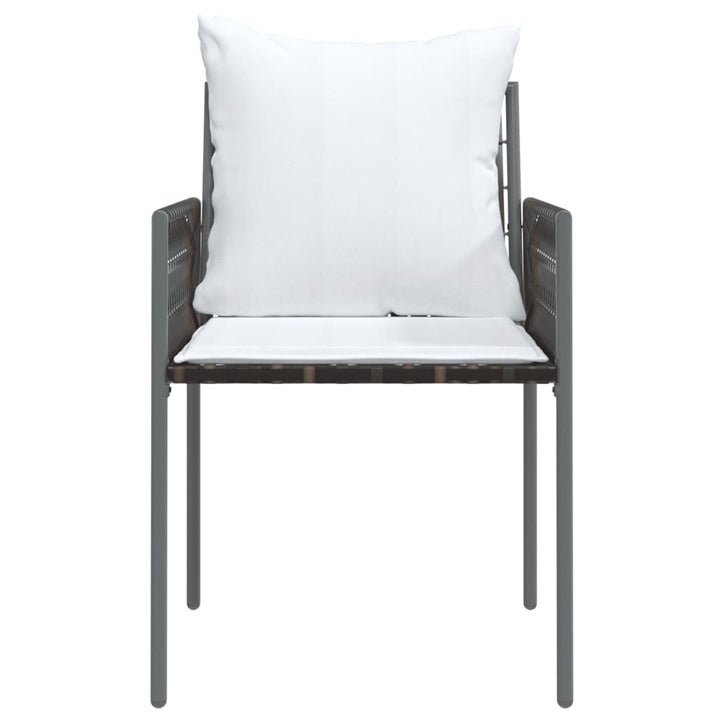havestole med hynder 4 stk. 54x61x83 cm polyrattan brun