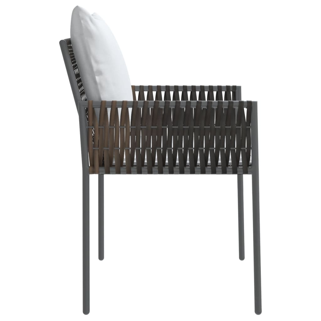 havestole med hynder 4 stk. 54x61x83 cm polyrattan brun