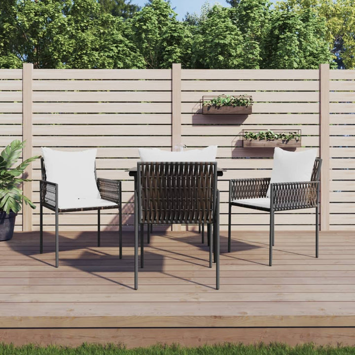 havestole med hynder 4 stk. 54x61x83 cm polyrattan brun