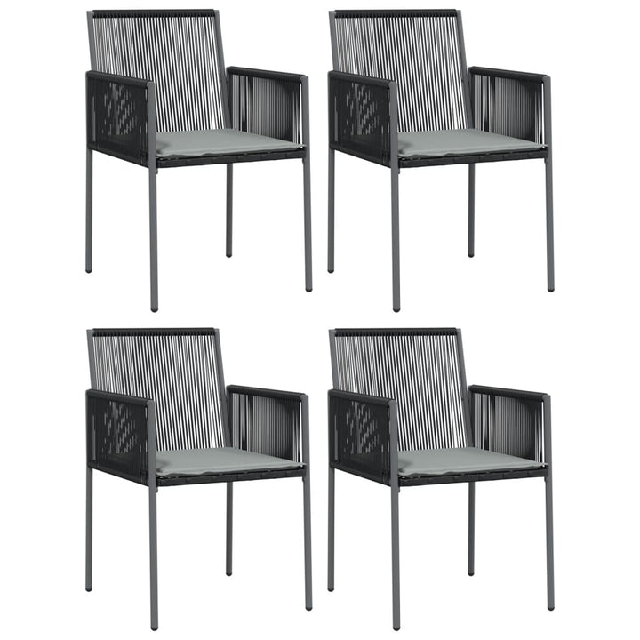 havestole med hynder 4 stk. 54x60,5x83,5 cm polyrattan sort