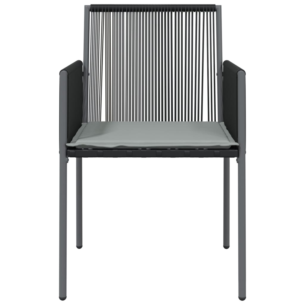 havestole med hynder 4 stk. 54x60,5x83,5 cm polyrattan sort