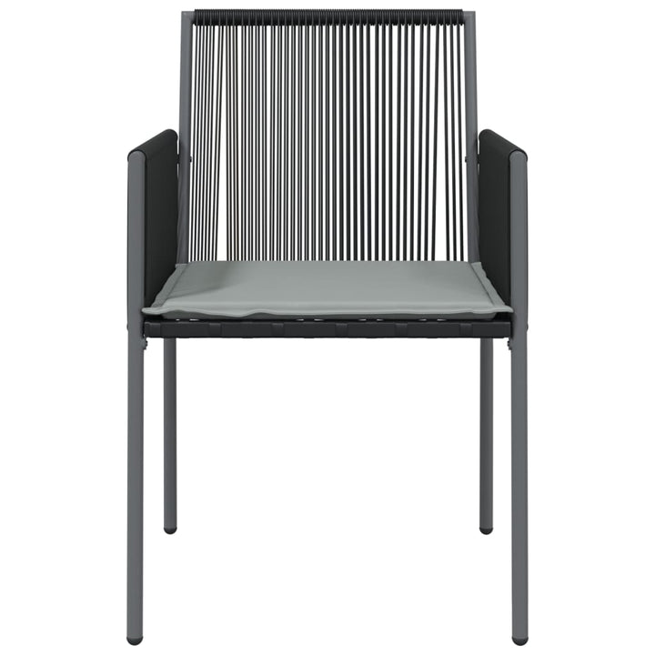 havestole med hynder 4 stk. 54x60,5x83,5 cm polyrattan sort