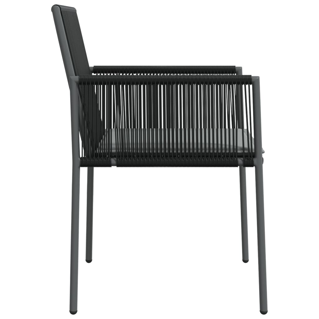 havestole med hynder 4 stk. 54x60,5x83,5 cm polyrattan sort