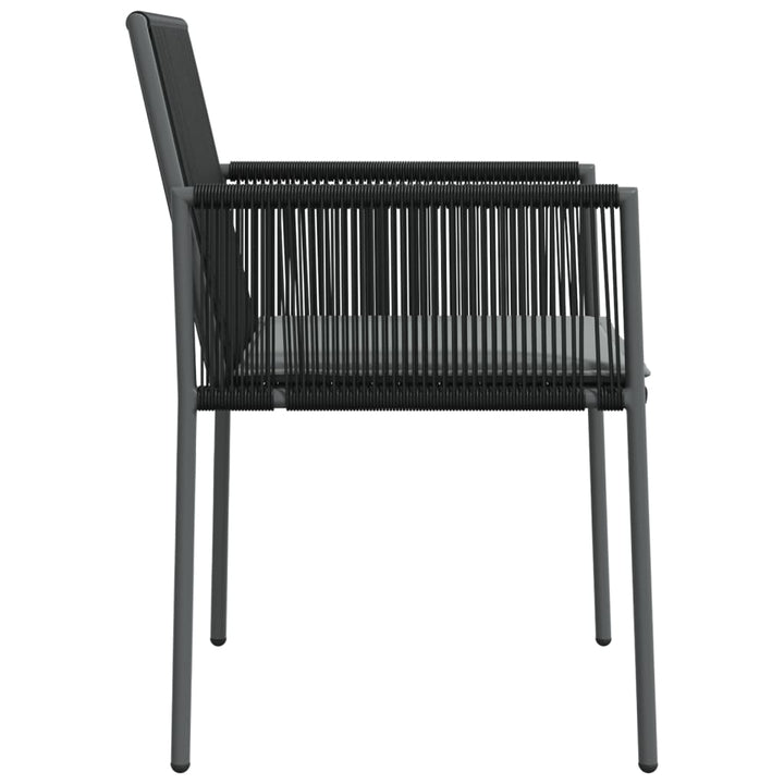 havestole med hynder 4 stk. 54x60,5x83,5 cm polyrattan sort