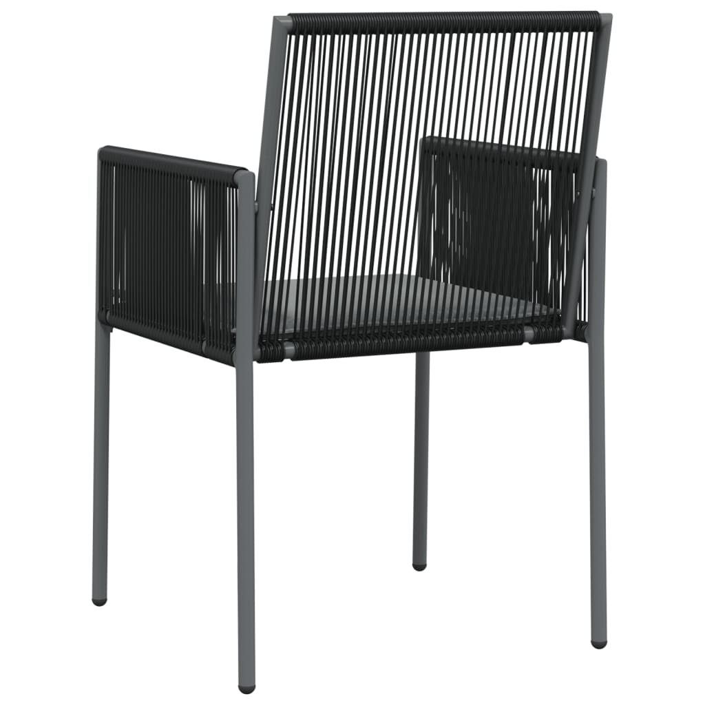 havestole med hynder 4 stk. 54x60,5x83,5 cm polyrattan sort