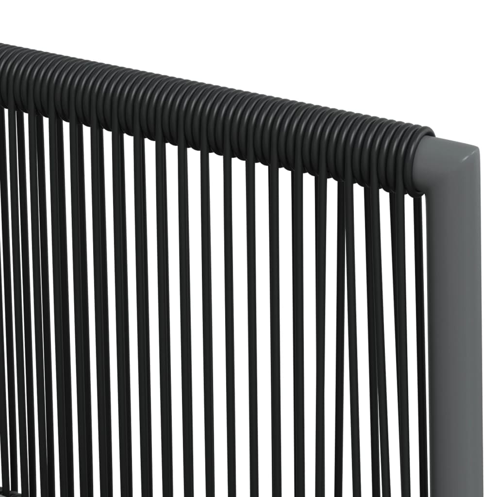 havestole med hynder 4 stk. 54x60,5x83,5 cm polyrattan sort