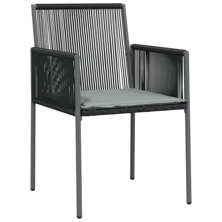 havestole med hynder 6 stk. 54x60,5x83,5 cm polyrattan sort