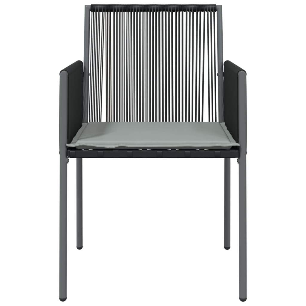 havestole med hynder 6 stk. 54x60,5x83,5 cm polyrattan sort